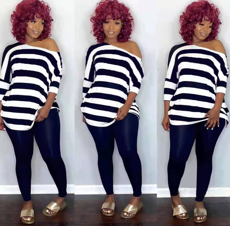 2021 Anti-UV Casual 2 Piece Set Strip Leisure Off Shoulder Set Top And Pant Set Running Τρέξιμο για τρέξιμο