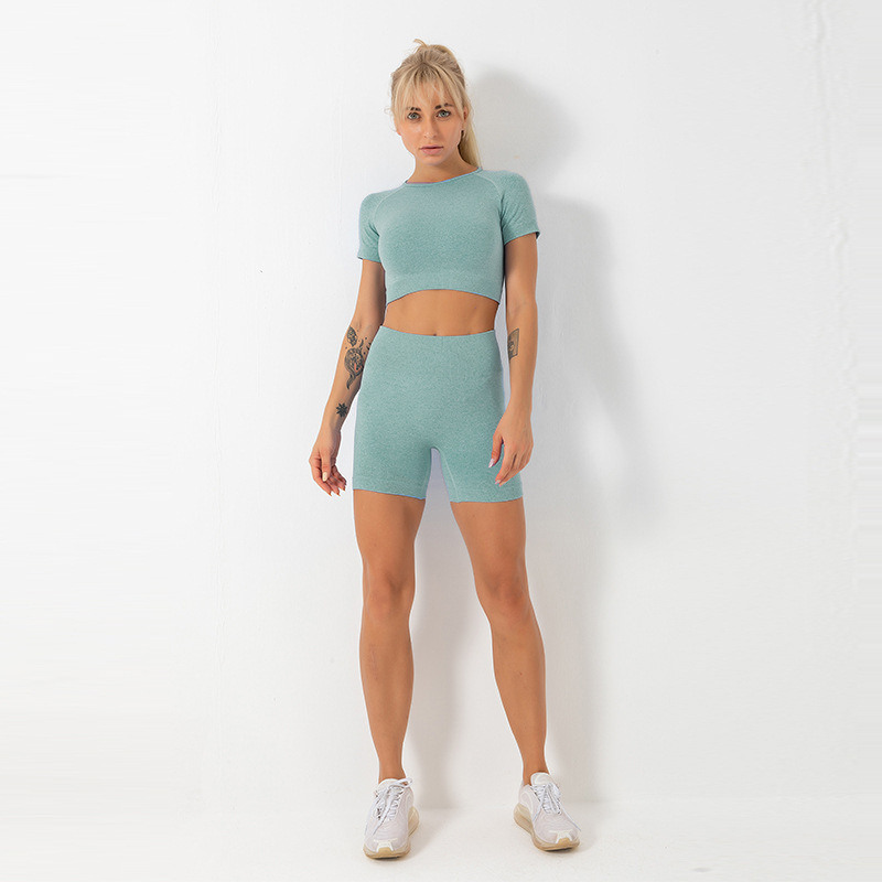2021 Αντιβακτηριακά Casual Outfits 2 κομμάτια Jogger Tops Sportswear Set And Shorts Yoga Wear Γυναίκες Λεπτόμανιο