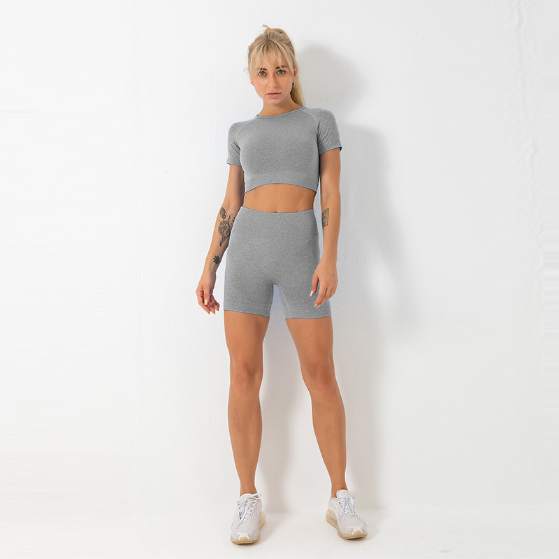 2021 Αντιβακτηριακά Casual Outfits 2 κομμάτια Jogger Tops Sportswear Set And Shorts Yoga Wear Γυναίκες Λεπτόμανιο